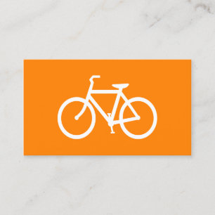 Carte De Visite Vélo blanc et orange