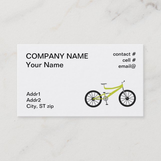 Carte De Visite vélo de montagne (Devant)