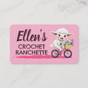 Carte De Visite Vélo mouton crochet tricot tricoteuse filé à la ma