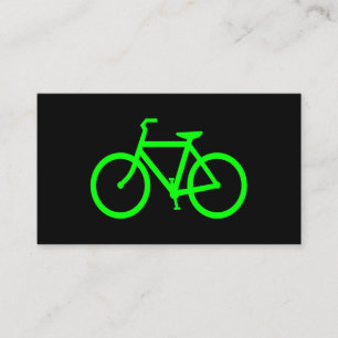Carte De Visite Vélo noir et vert citron
