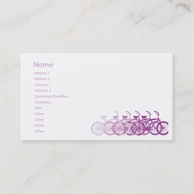 Carte De Visite Vélo pourpre - potelé (Devant)