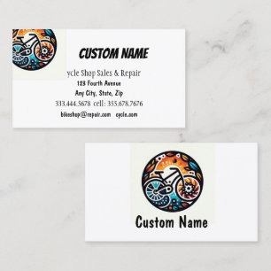 Carte De Visite Vélo Vélo Vente et réparation