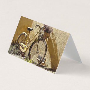 Carte De Visite Vélo vintage jaune coloré