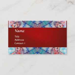 Carte De Visite VELON PSYCHÉDELIC monogramme, rose violet rouge