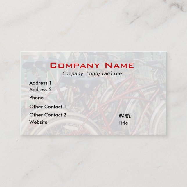 Carte de visite Vélos Rouges (Devant)