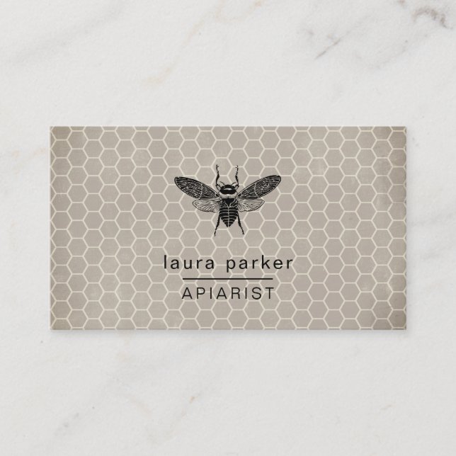 Carte De Visite Vendeur de miel d'abeilles Apiariste Rustique Brow (Devant)