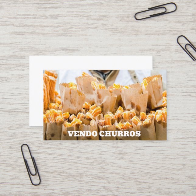 Carte De Visite Vendo churros (Devant/Arrière en situation)