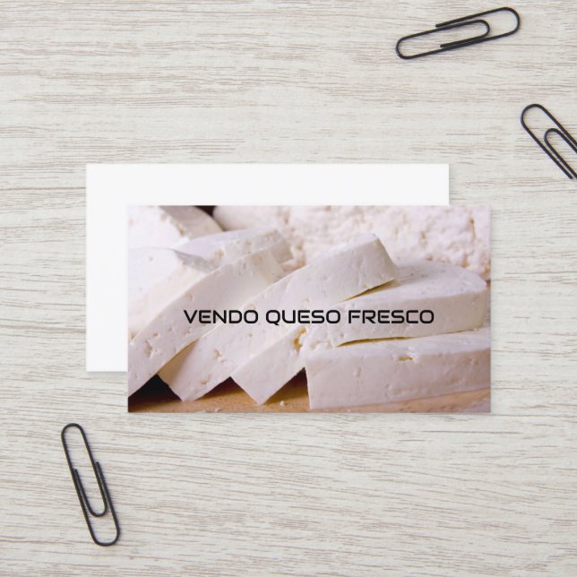 Carte De Visite Vendo queso fresco (Devant/Arrière en situation)