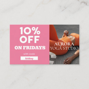 Carte De Visite Vendredi Code rabais Spécial Yoga Studio
