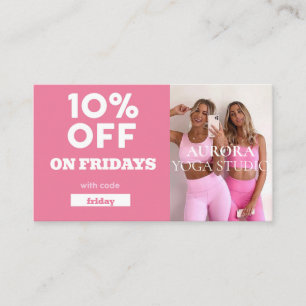 Carte De Visite Vendredi Code rabais Spécial Yoga Studio