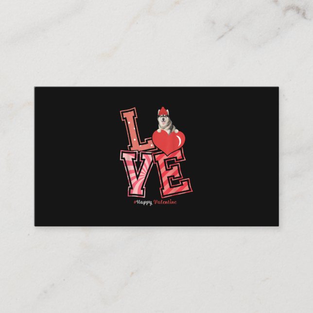 Carte De Visite Venin de Husky Valentines | Husky Heart (Devant)