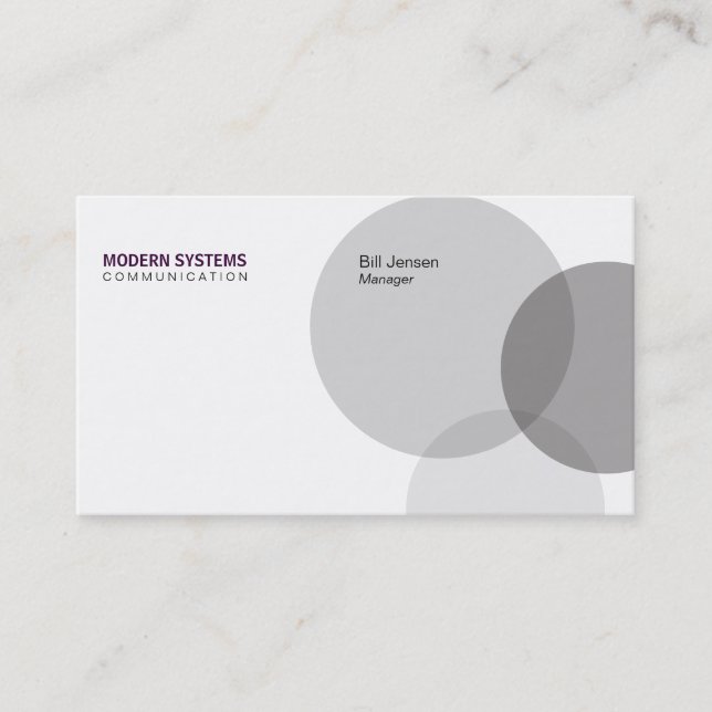 Carte De Visite Venn circulaire (violet foncé) (Devant)