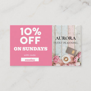 Carte De Visite Vente à prix réduit de la planification d'événemen