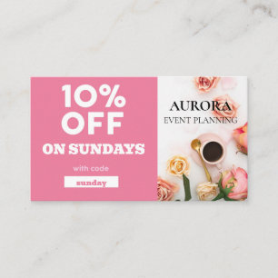 Carte De Visite Vente à prix réduit de la planification d'événemen