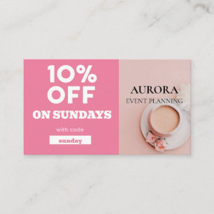 Carte De Visite Vente à prix réduit de la planification d'événemen