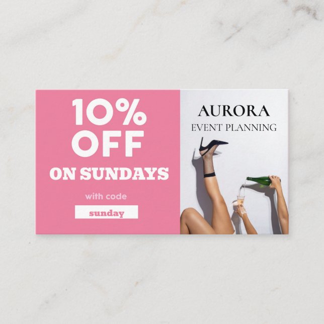 Carte De Visite Vente à prix réduit de la planification d'événemen (Devant)