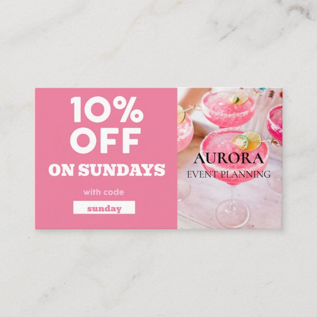 Carte De Visite Vente à prix réduit de la planification d'événemen (Devant)