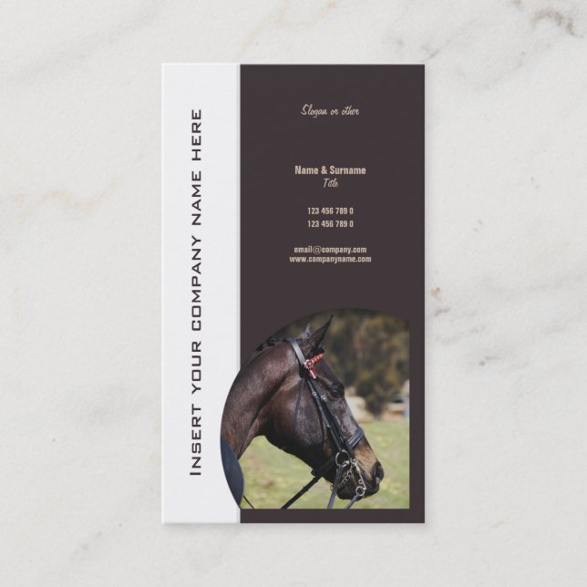 Carte De Visite Vente d'affaires de cheval (Devant)