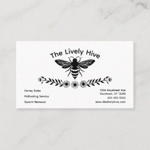 Carte De Visite Vente de miel Apiculture Abeille et Fleur