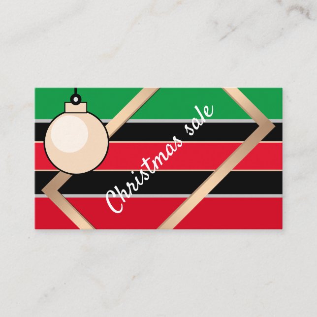 Carte De Visite Vente de Noël (Devant)