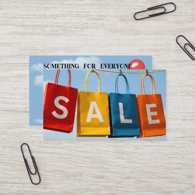 Carte De Visite Vente de sacs de shopping en ligne (Devant/Arrière en situation)
