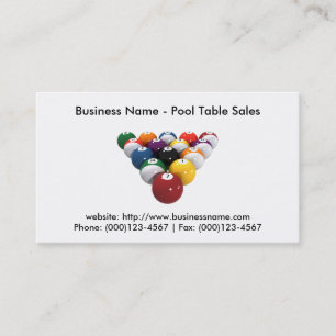 Carte de visite : Vente de tables de billard