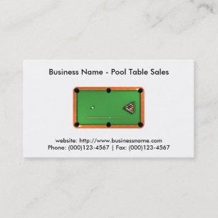 Carte de visite : Vente de tables de billard