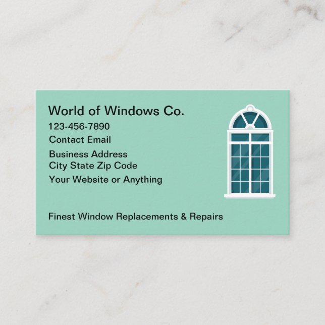Carte De Visite Vente et service de distributeur de fenêtres (Devant)