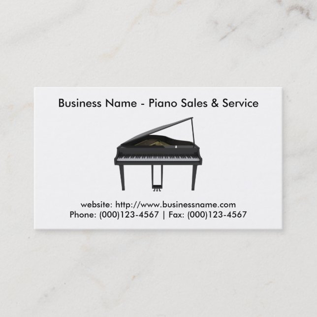 Carte de visite : Vente et service de piano (Devant)
