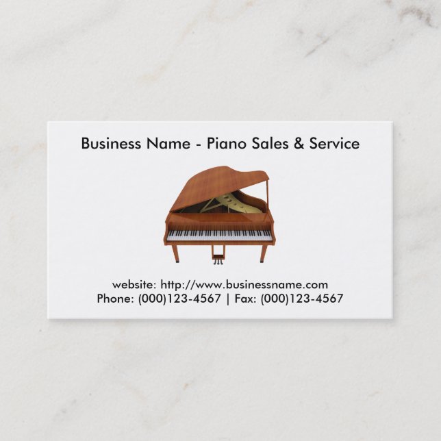 Carte de visite : Vente et service de pianos (Devant)