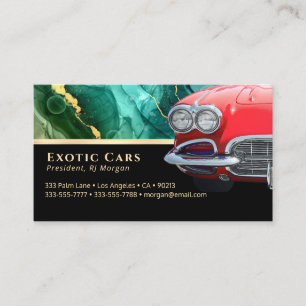 Carte De Visite Ventes automobiles, voiture de sport rouge, photo,