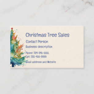 Carte De Visite Ventes d'arbre de Noël