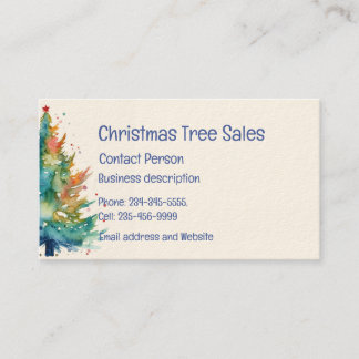 Carte De Visite Ventes d'arbre de Noël