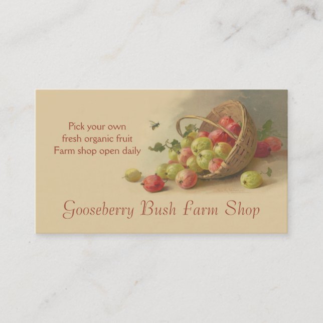Carte De Visite Ventes de fruit de fraises de groseilles à (Devant)
