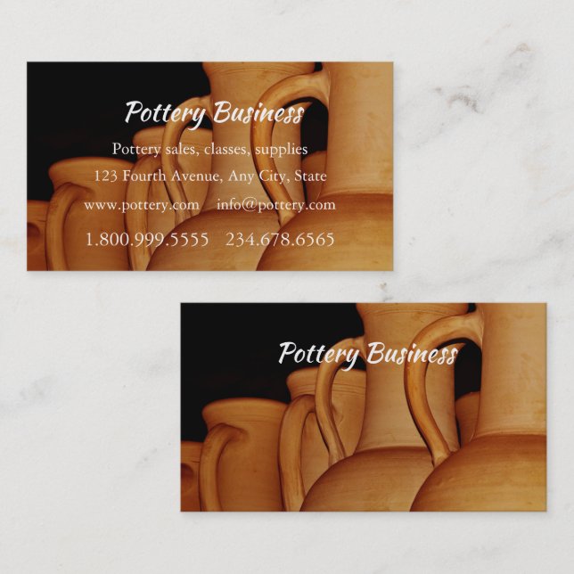 Carte De Visite Ventes de poterie, cours, fournitures d'entreprise (Devant / Derrière)