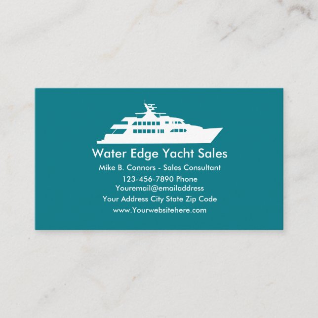 Carte De Visite Ventes de yachts modernes (Devant)
