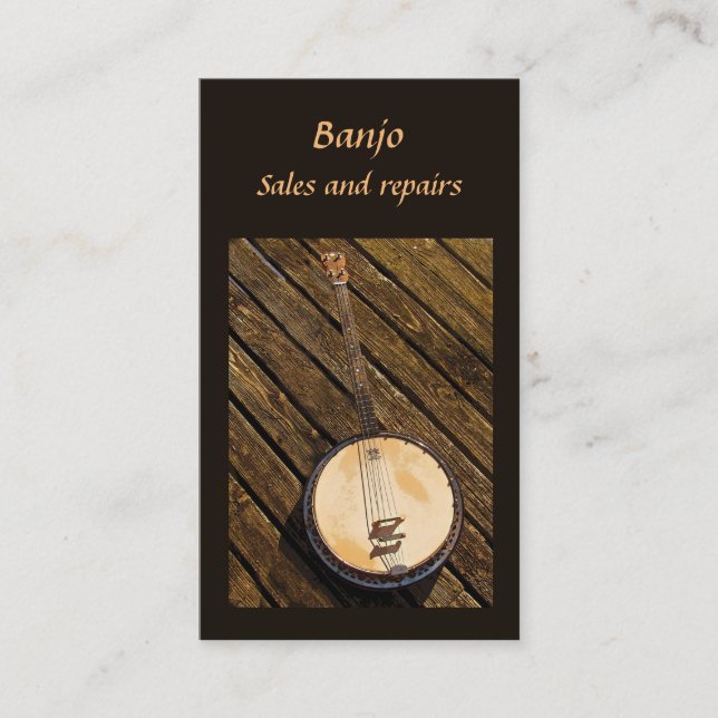 Carte De Visite Ventes et réparations de banjo (Devant)