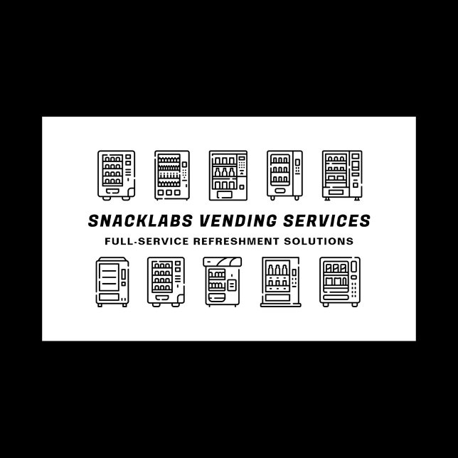 Carte De Visite Ventilateurs Rafraîchissements Solutions Line Art (Line art vending machines business card)