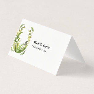 Carte De Visite Verdure florale Moderne Élégant Plaine minimaliste