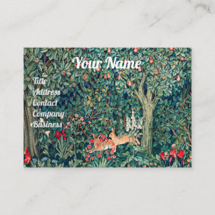Carte De Visite VERDURE, Hares d'ANIMAUX FORESTIERS, Busine Floral