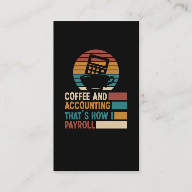 Carte De Visite Vérification de la comptabilité et du café (Devant)