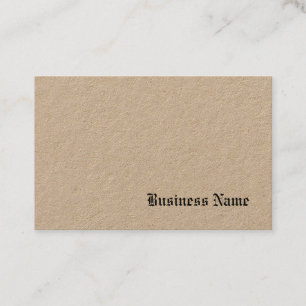 Carte De Visite Véritable papier Kraft Élégant texte Modèle nostal