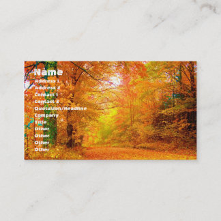 Carte De Visite Vermont Autumn Nature Paysage