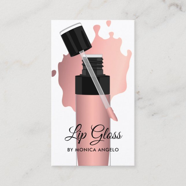 Carte De Visite Verni à lèvres Rose Gold Chic et Tendance Drips Mo (Devant)