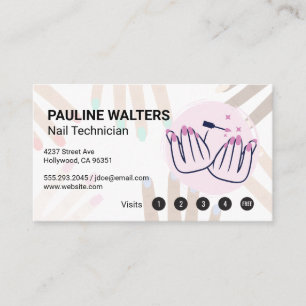 Carte De Visite Vernis à Ongles Mains Manucurées Dessin