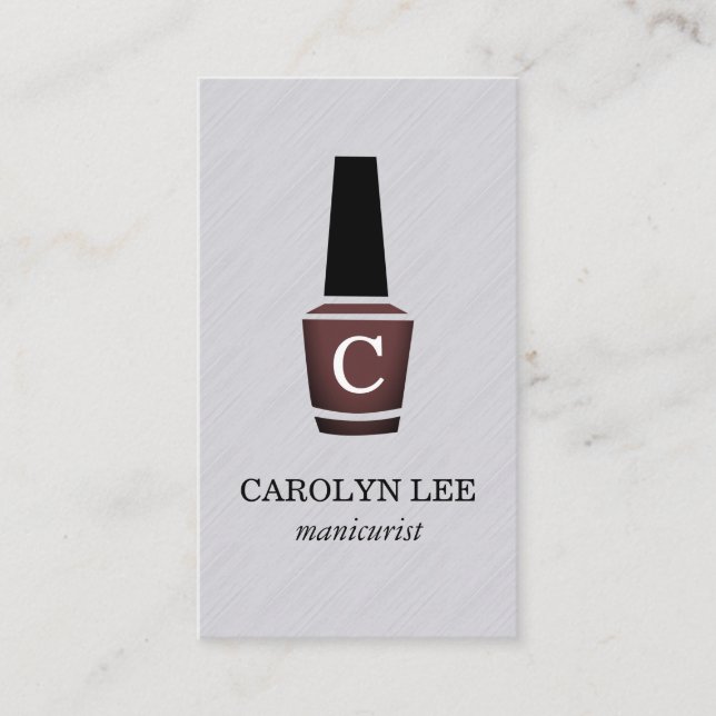 Carte De Visite Vernis à Ongles Monogramme (Devant)