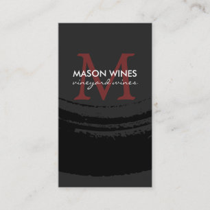 Carte De Visite Verre à vin brossé artistique Monogram