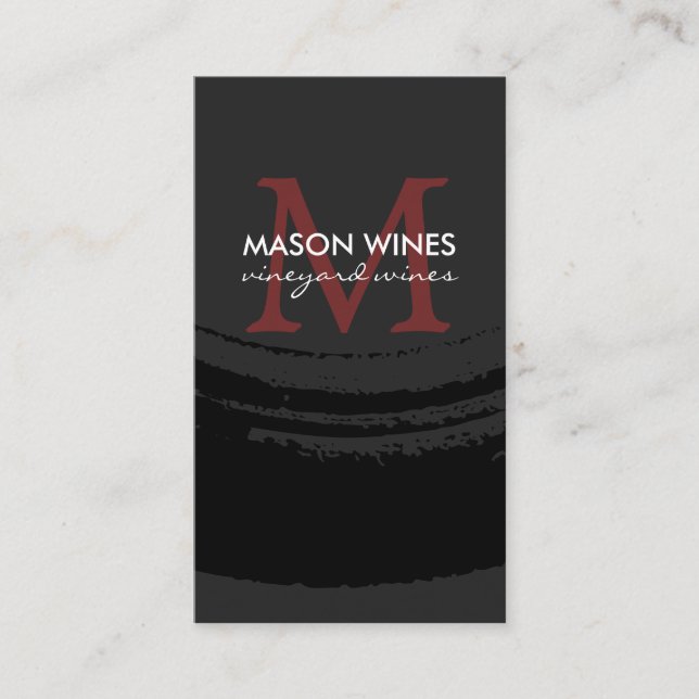 Carte De Visite Verre à vin brossé artistique Monogram (Devant)