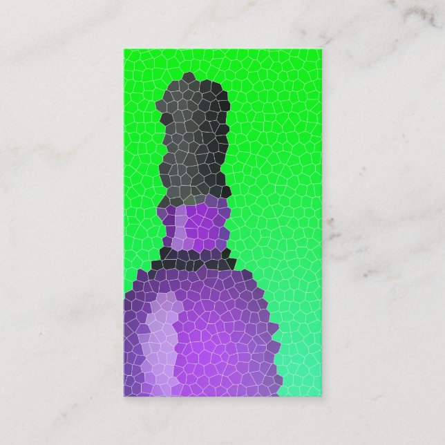 Carte De Visite verre à vin et bouteille : vitrail (Devant)
