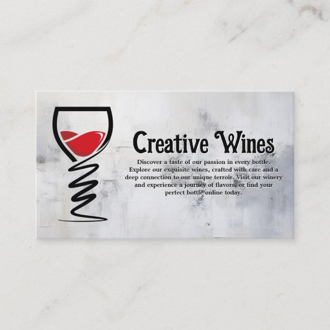 Carte De Visite Verre à vin logo créatif illustratif  (Devant)